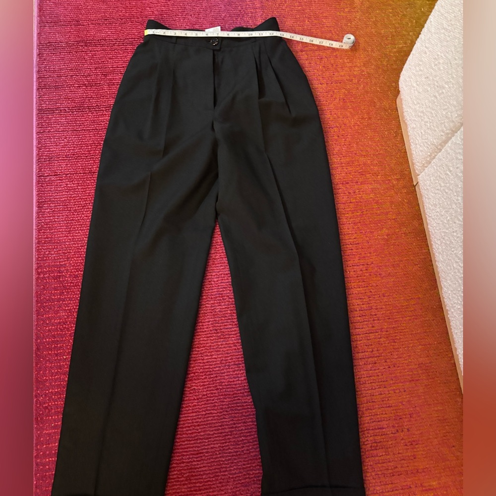 Consigned sold Chanel trouser pants with cuff black gray size 38